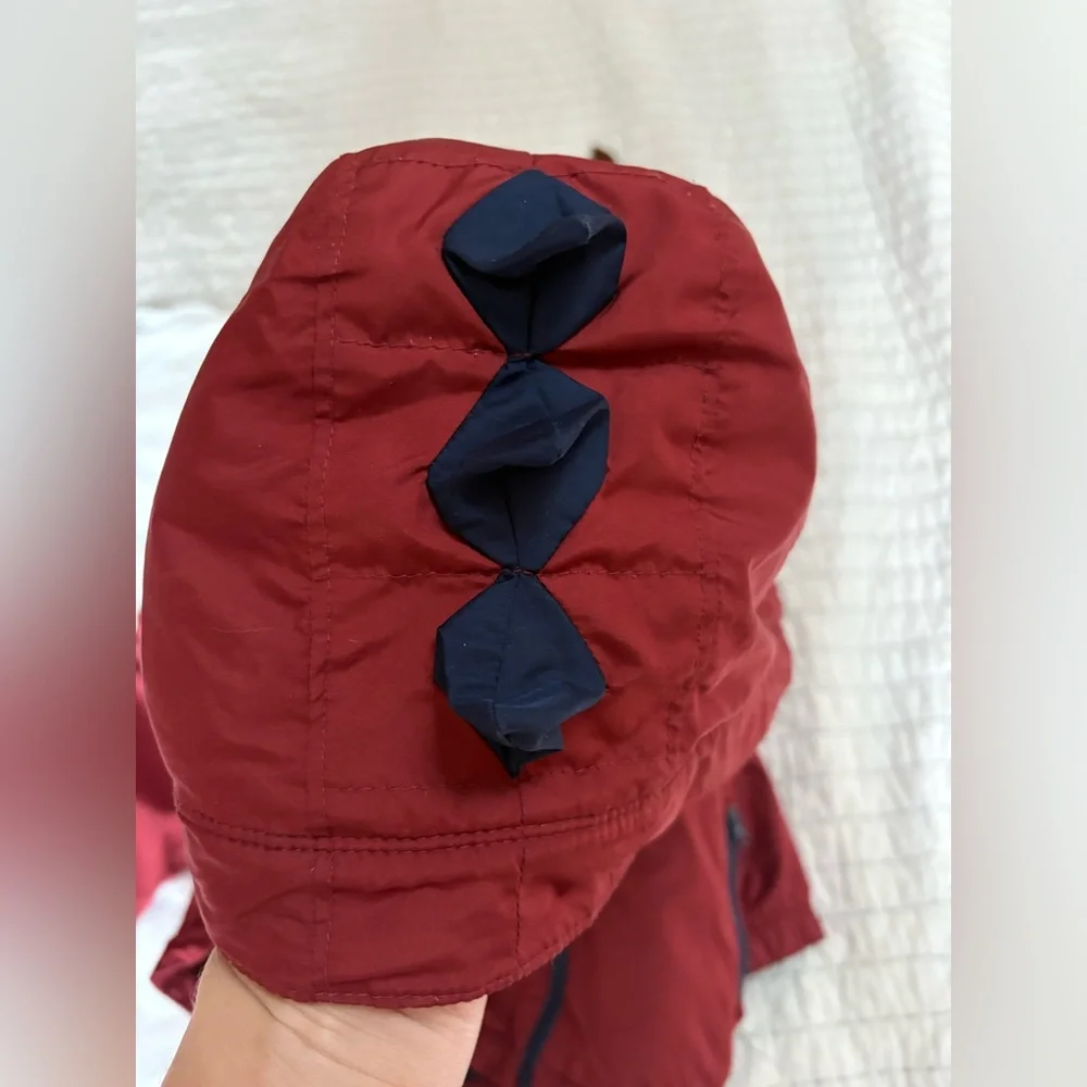 GAP Kids Cherry Red Puffer Jacket with Spiky Hood Size 3 EUC‎